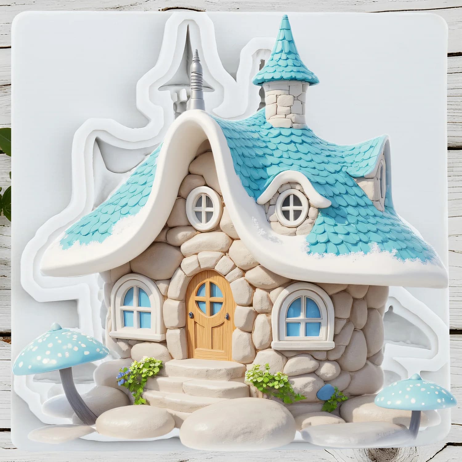 Stampi in silicone per casa da giardino fatato Casa Strumenti per decorare torte fondente Torta al cioccolato Goccia Colla Argilla Stampi in silicone in resina epossidica