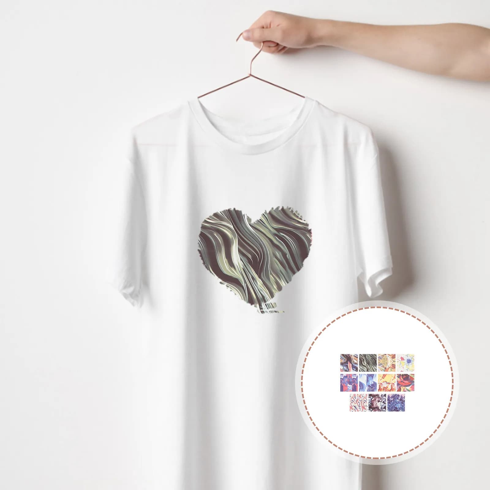 11 Pcs Sublimaion Paper T-shirt Transfer Printing Sublimation Heat Infusible Pre-printed DIY for Shirts