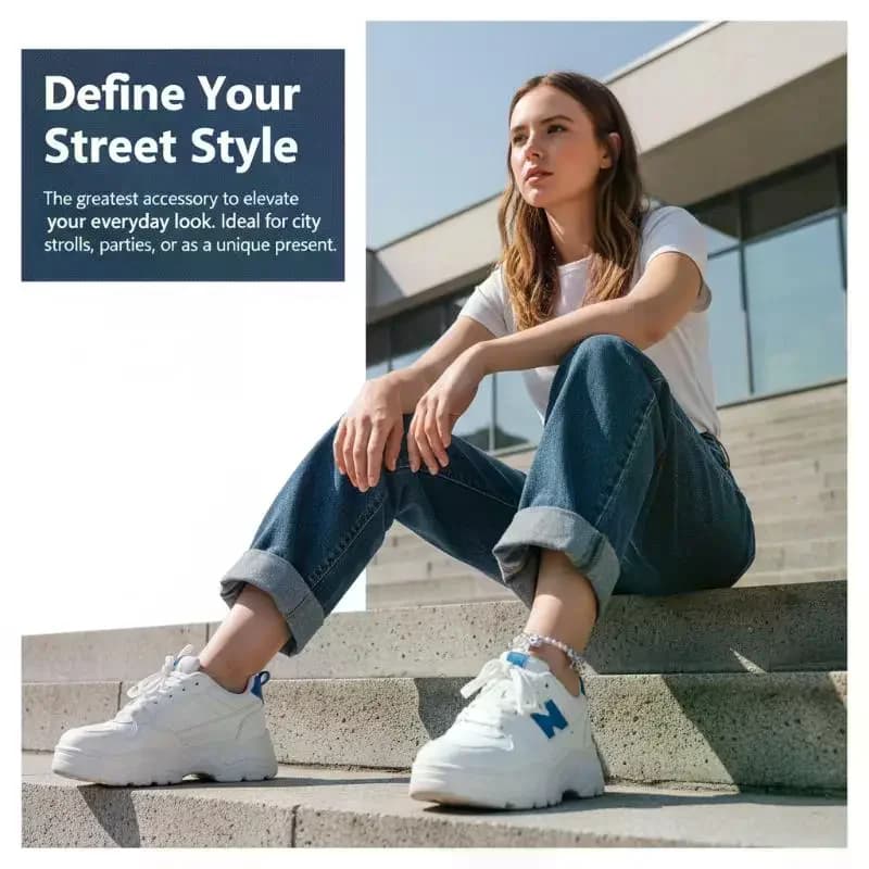 Punk Spike Anklet Imitation Pearl Trouser Chain Adjustable Foot Jewelry Women Jeans Decor Fashion