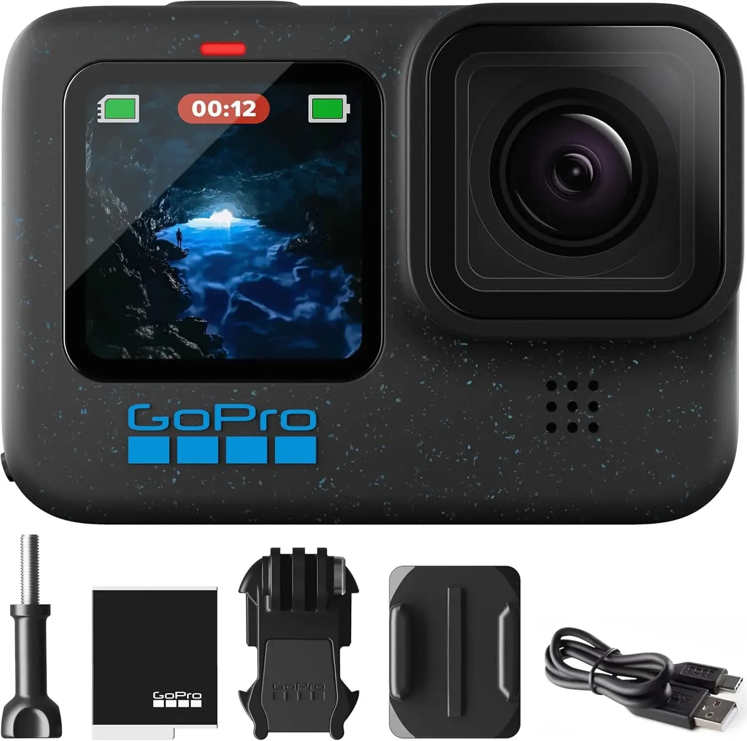 Videocamera Sportiva Impermeabile con Video Ultra HD 5.3K60, Foto da 27MP, HDR, Sensore d'Immagine, Streaming Live, Webcam, Stabilizzazione