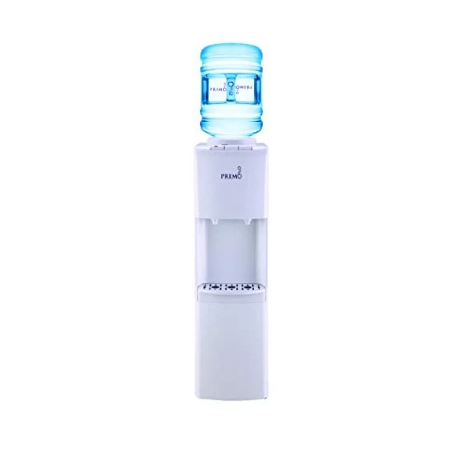 Dispenser d'Acqua a Caricamento dall'Alto con 2 Temperature (Caldo/Freddo) per Bottiglie da 5 Galloni con Funzione di Sicurezza a Prova di Bambino, Bianco