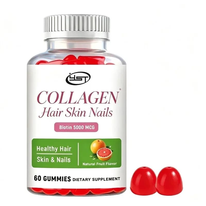 Biotin 5000 micrograms containing collagen - hair, skin, nails health support 60 gummies