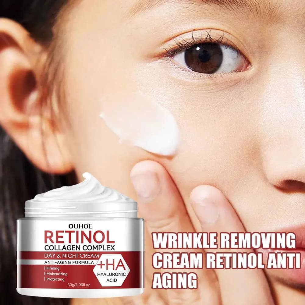 1-5 pz Crema Viso Idratante al Retinolo, Cura della Pelle, Collagene, Acido Ialuronico, Riparazione, Nutriente, Rassodante, Riduzione Pori