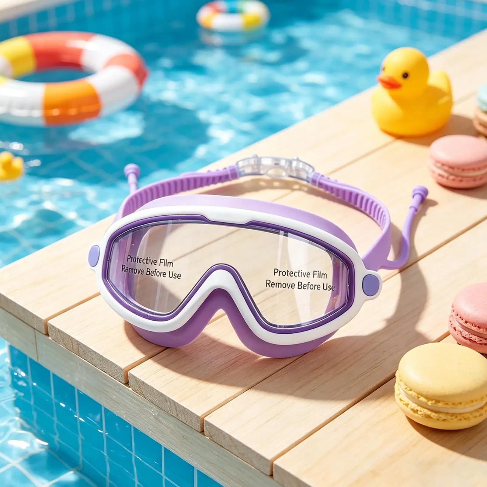 Kids Goggles Anti-Fog Children Protection Lens with Nose Cover Swim Goggles with Nose Cover for Beach Outdoor Camping Hiking