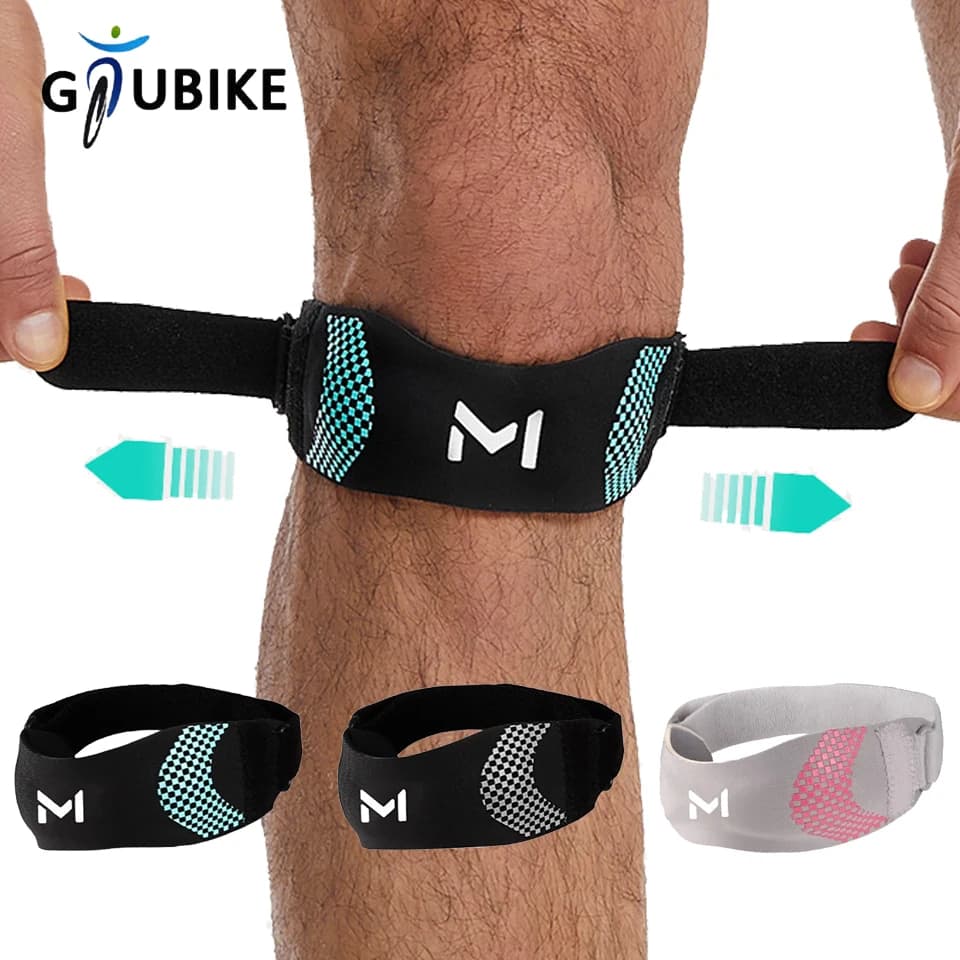 GTUBIKE 1PC Fascia per rotula rotulea Gel di silice regolabile Protezione per tendine del ginocchio Ginocchiera Corsa sportiva Ciclismo Supporto per ginocchio