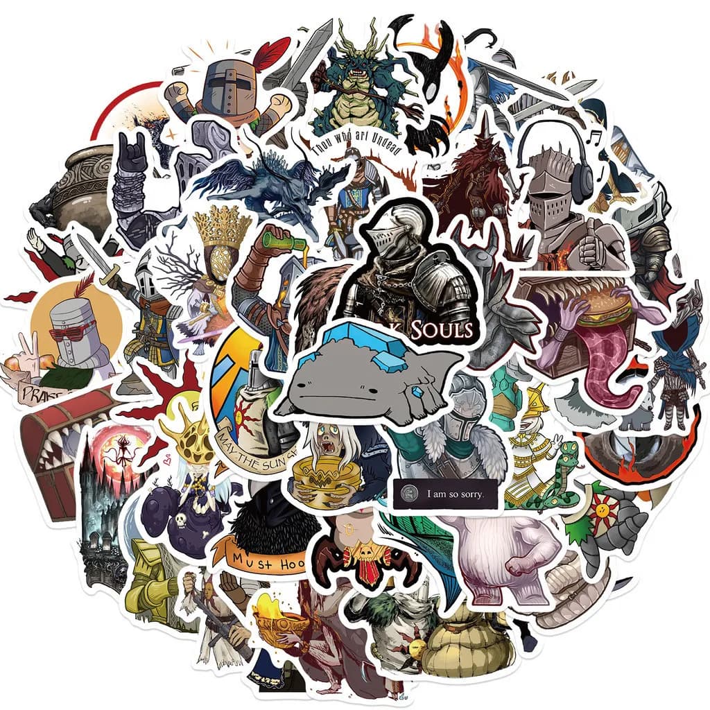 50 pieces DARK SOULS game waterproof graffiti stickers for helmet bicycle hand tray decals LanLanStickersWorld
