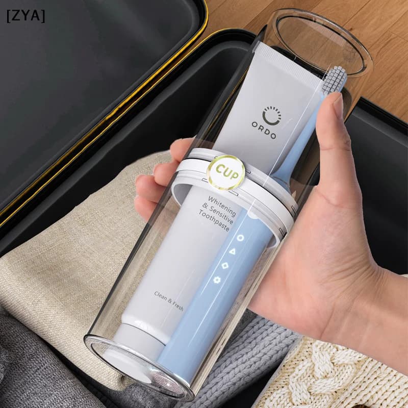 Travel Portable Toothbrush Bathroom Toothpaste Holder Storage Case Organizer Toiletries Storage Cup Creative Economic Box[ZYA]