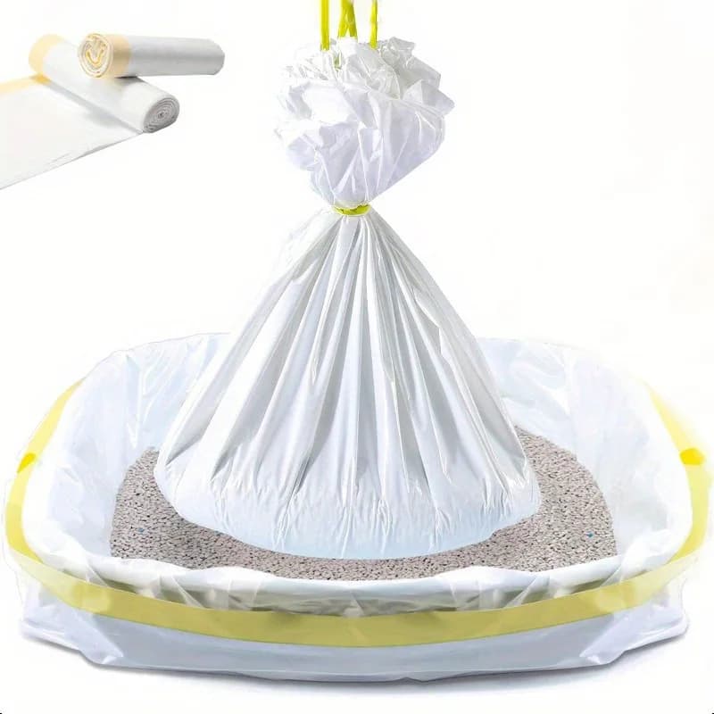 1 rotolo di lettiera per gatti borsa per la spazzatura con coulisse per animali domestici negozio di animali domestici lettiera per gatti fodera multi formato gatti cani forniture pulite