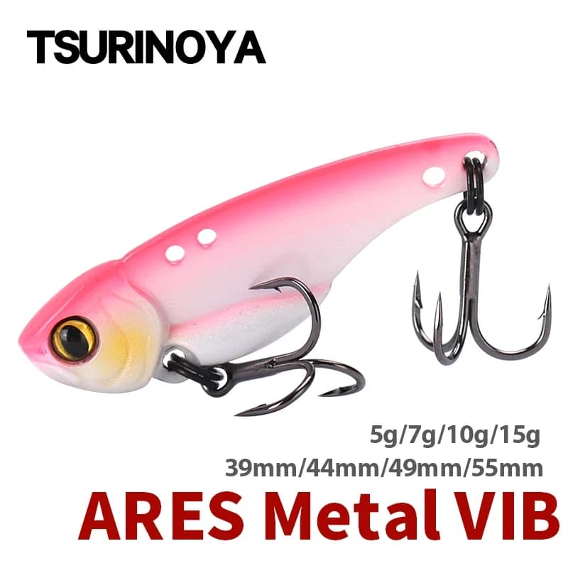 TSURINOYA Metallo VIB Richiamo di Pesca Duro ARES-A Affondamento Acqua Ghiaccio Jig Esca Wobblers 5g 7g 10g 15g Vibrazione Invernale Jigging Swimbait