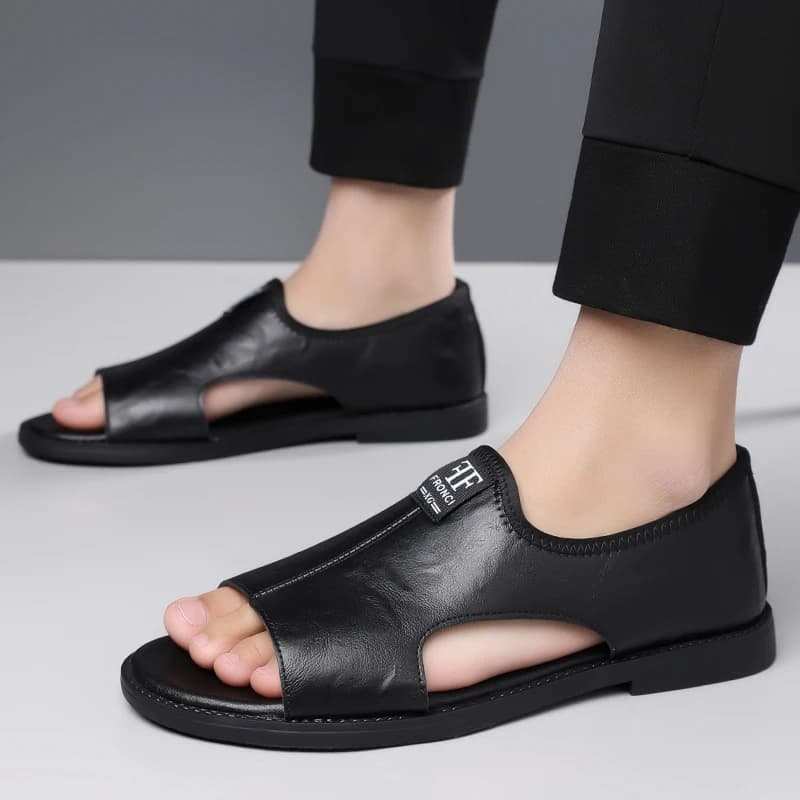 Sandali Romani Estivi da Uomo, Ciabatte Slip-on con Suola Morbida, Traspiranti e Antiscivolo per Esterni, Guida e Spiaggia - HT2025