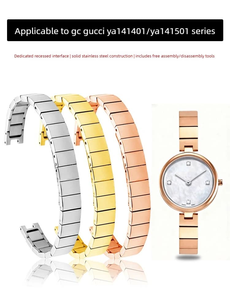 Cinturino in Acciaio Inossidabile Compatibile con Orologi da Donna GC Gucci Serie YA141401 YA141501, Bracciale Speciale Gucci