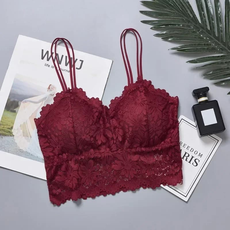 Girl's Camisole Backless Underwear Middle School Student Sexy Back Vest Fashionable Women's Lace Bra Short Comfortable Chest