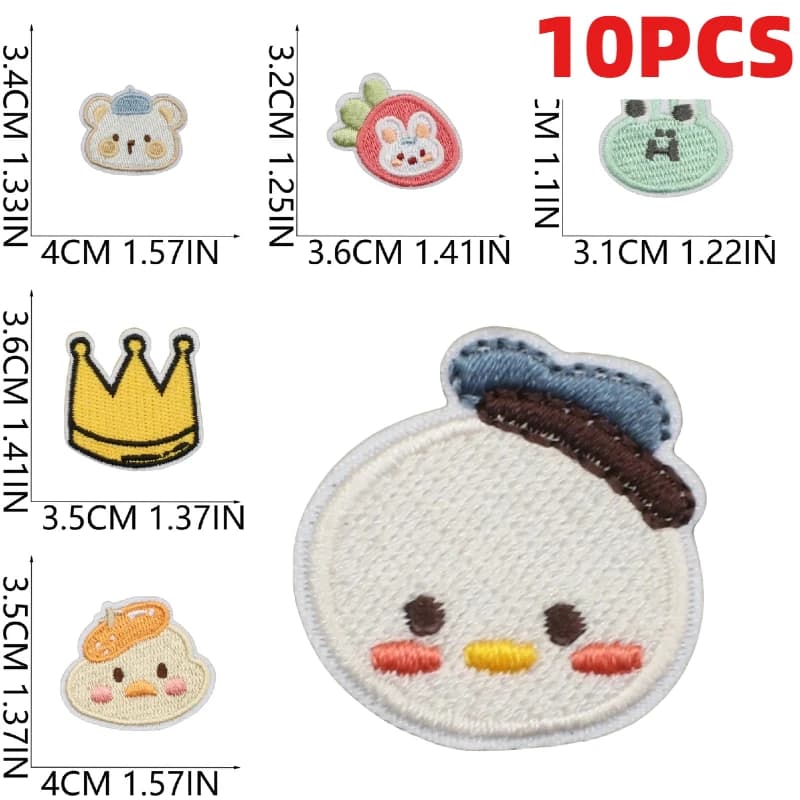 10PCS Wholesale Cartoon Volleyball Basketball Embroidery Patch Penguin Bear Rabbit Football Sticker Iron On For Bag Decoration