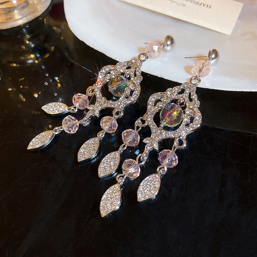Ethnic Style Silver Beaded Dreamcatcher Hanging Earrings For Women Trendy Hollow Ears Accessories Jewelry Party Office Wear Gift