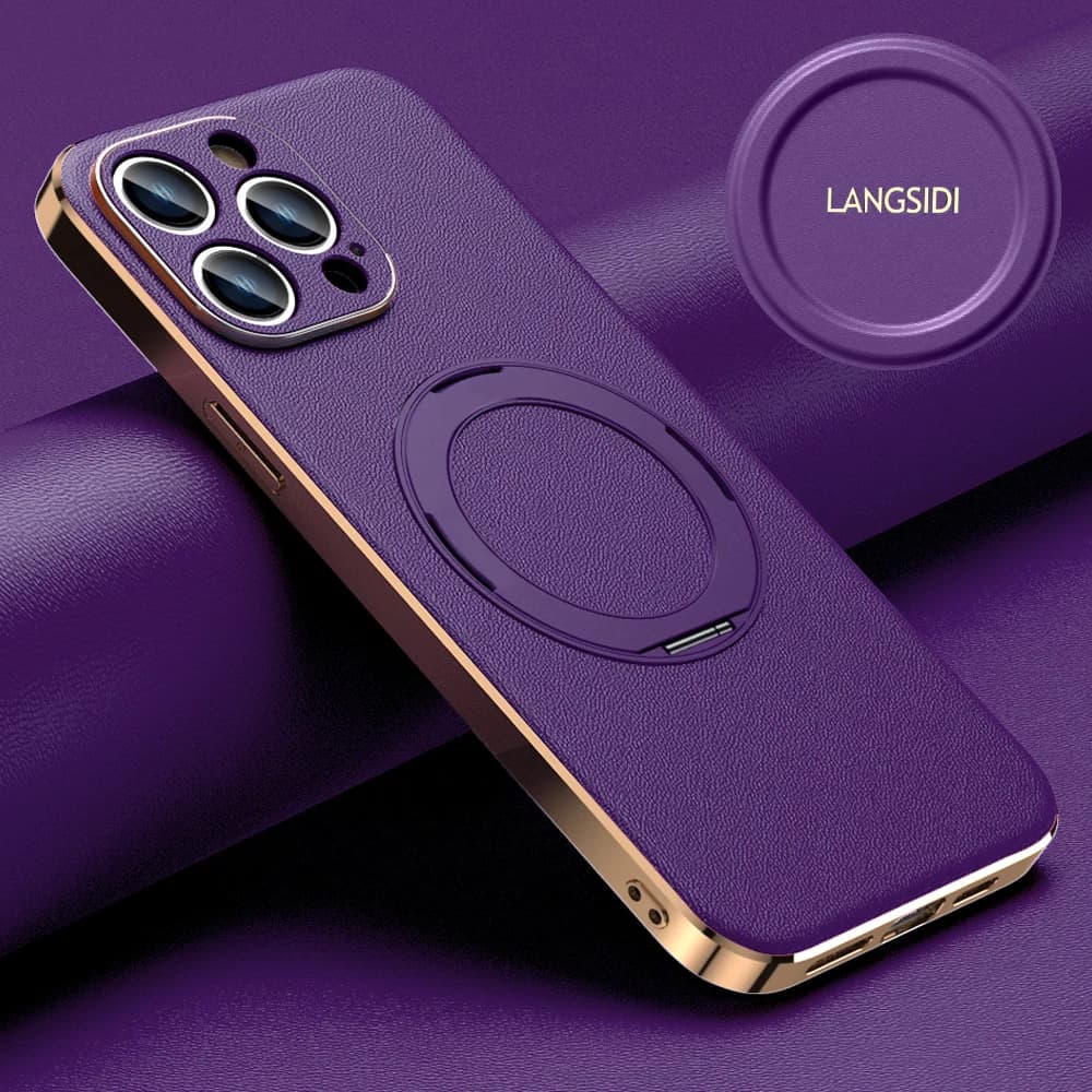 LANGSIDI Magnetic Stand holder Case for iPhone 16 15 Pro max 14 13 Pro 360° Adjustable Kickstand Ring for MagSafe Charging Case