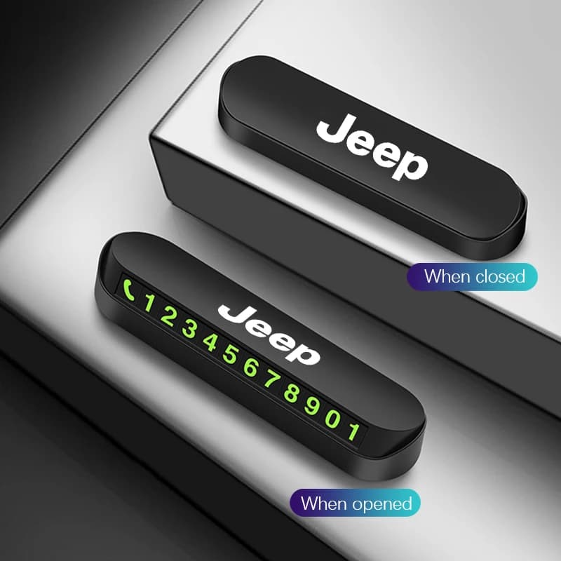 Targa con Numero di Contatto per Parcheggio Auto, Carta di Contatto per Spostamento Auto per Jeep Renegade Compass Grand Cherokee Wrangler JK Gladiator Patriot