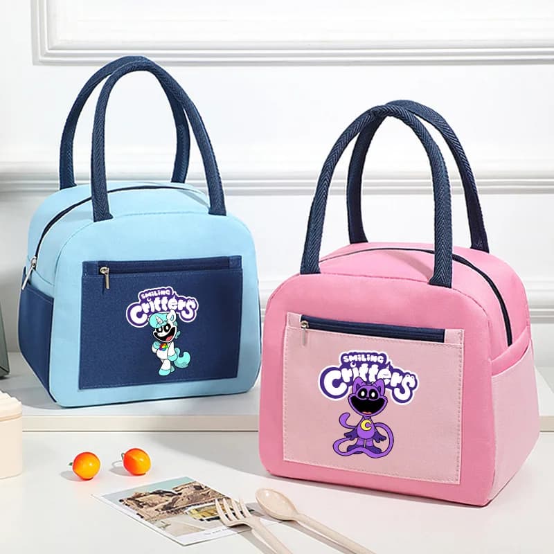 Borsa per il pranzo Smilings Critters, borsa per il pranzo portatile con cartoni animati a tema horror, simpatica borsa per il pranzo da ufficio per studenti, regali di compleanno