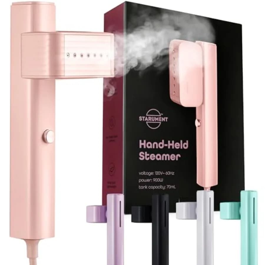 Vaporizzatore Portatile Professionale per Vestiti, Riscaldamento Rapido in 15s, Serbatoio da 70ml, Mini Ferro da Stiro a Vapore da 900W per Casa