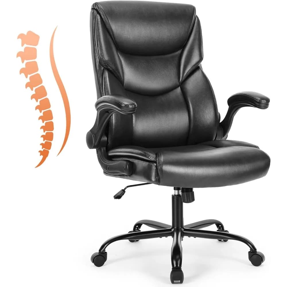 Sedia da Gaming Ergonomica con Schienale Alto, Ruote, Braccioli Ribaltabili, Altezza Regolabile, in Pelle PU