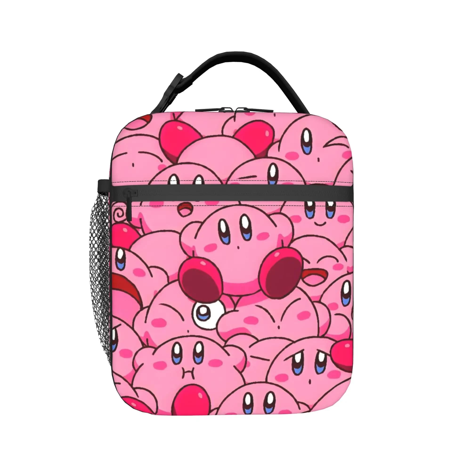 Custom K-Kirbys Portable Lunch Boxes Waterproof Classic Game Characters Cooler Thermal Food Insulated Lunch Bag School Student