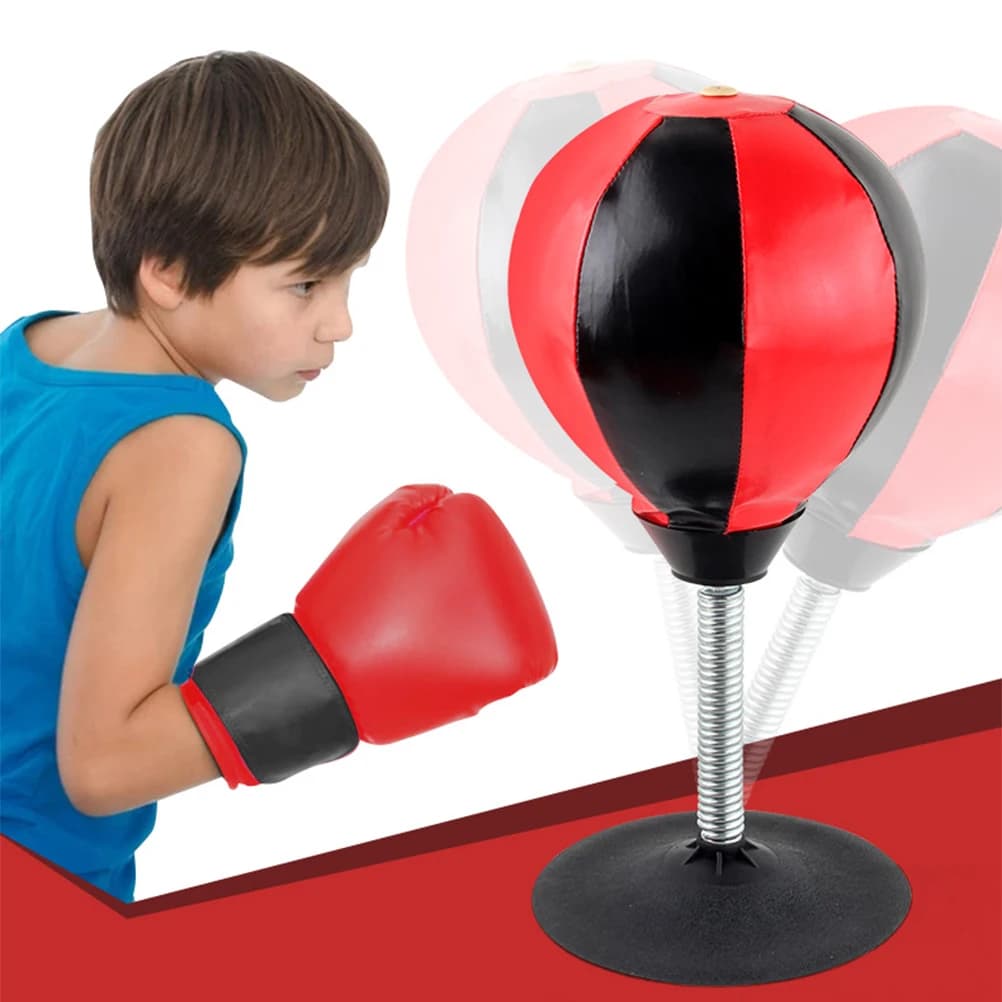 1 Set Inflatable table boxing ball with air pump Adult stress relief Children 8-12 Desk Reflex bag Office Fun Gifts for colleagues
