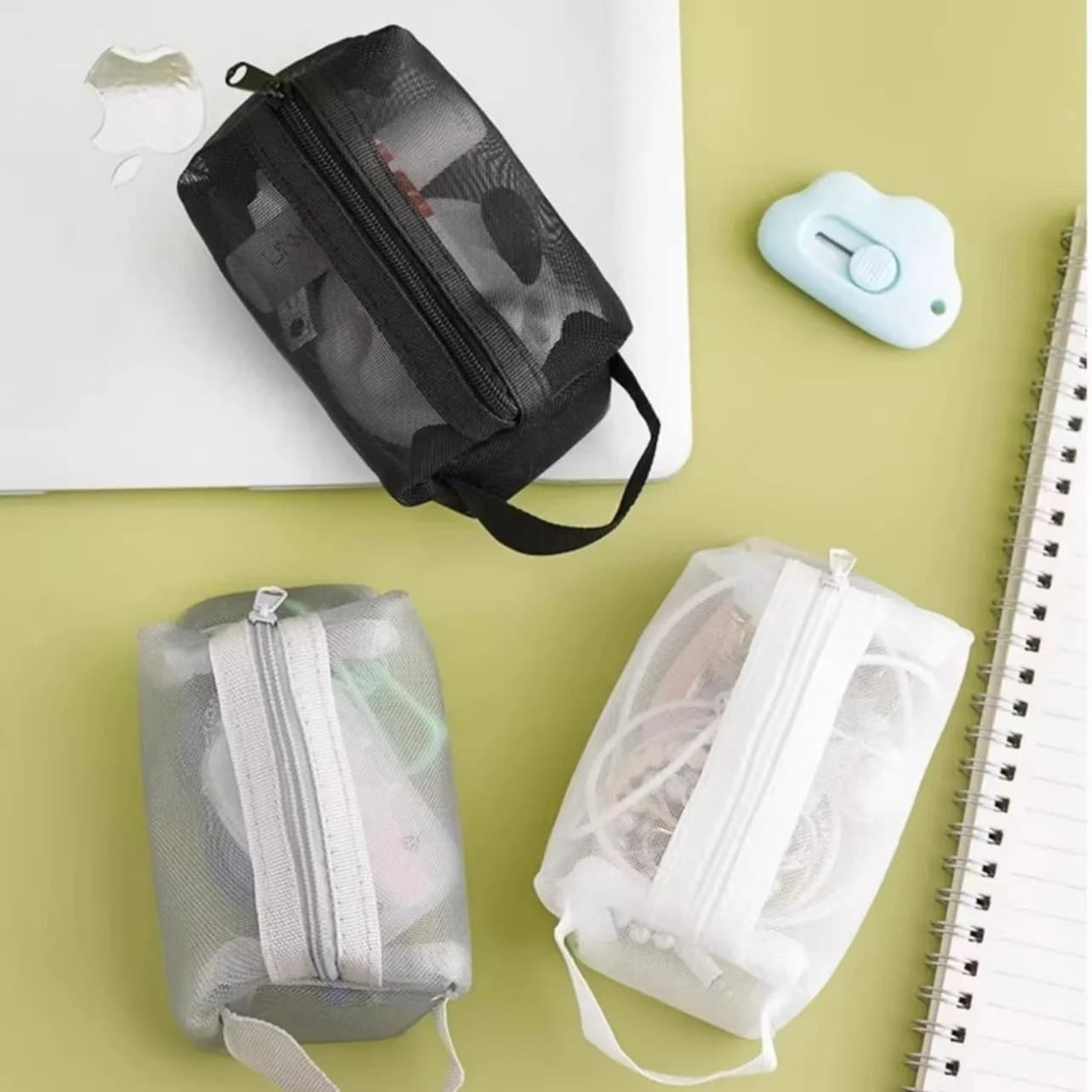 1PCS Large Capacity Cosmetic Bag Square Mesh Storage Pouch Key Organizer Waterproof Wash Travel Organizer