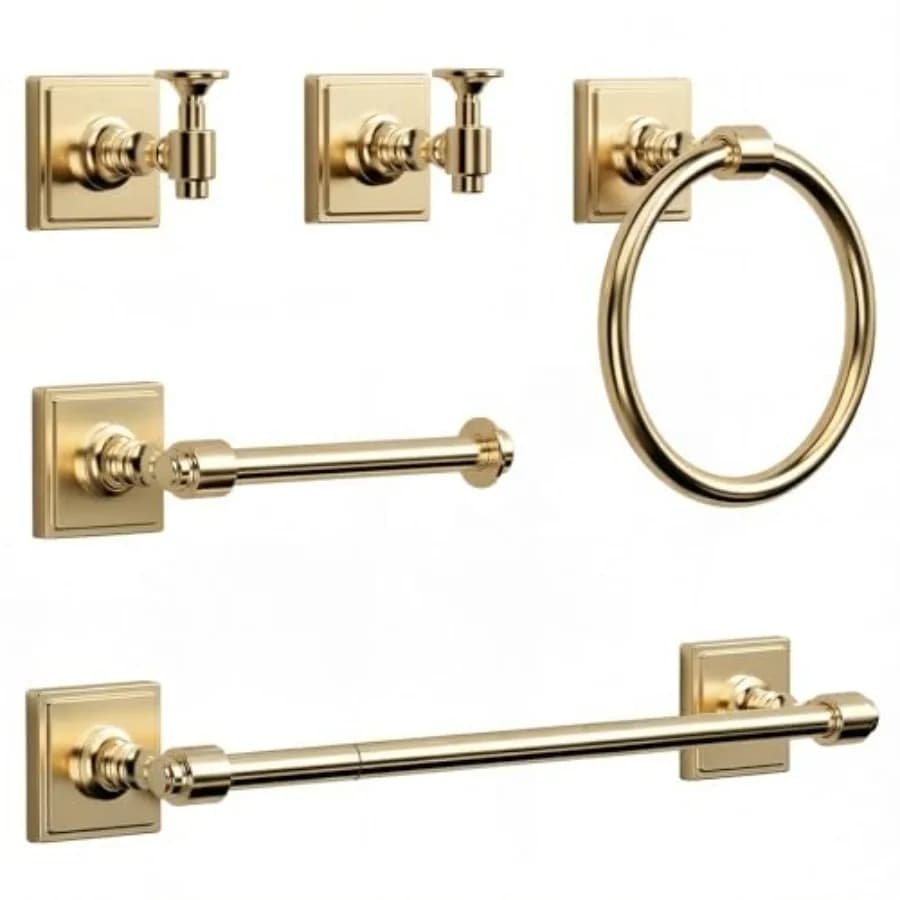Set di Portasciugamani da Bagno, Set di 5 Accessori per Bagno, Set Portasciugamani in Acciaio Inox SUS304 da 24 Pollici per Bagno, W