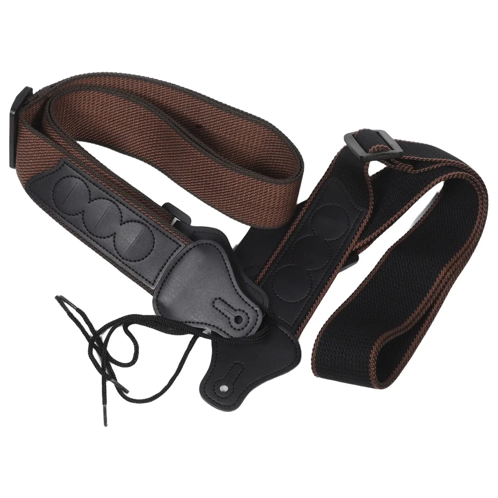 2Pcs Guitar Strap Adjustable Multi Functional Cotton Acoustic Bass Electric Classical Strap Pick Holder Quick Length Adjust