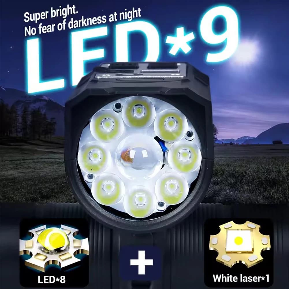 LED Bicycle Front Light Super Bright Bicycle Light Rechargeable High Brightness Bike Flashlight Bicycle Headlight for Emergency