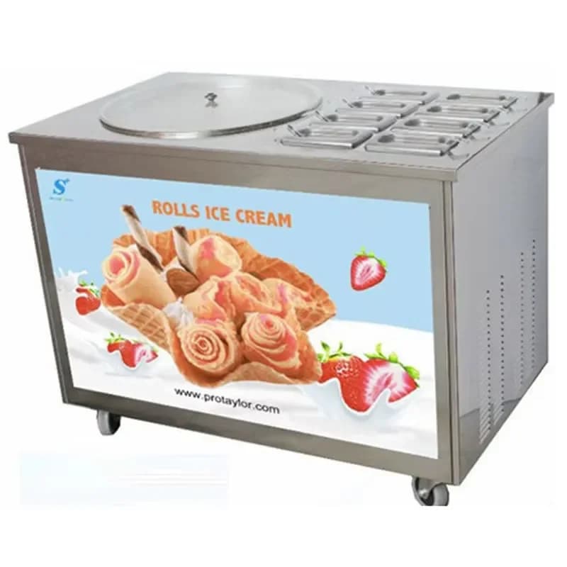 Macchina per Gelato Arrotolato Commerciale all'Ingrosso con Piastra Quadrata o Rotonda