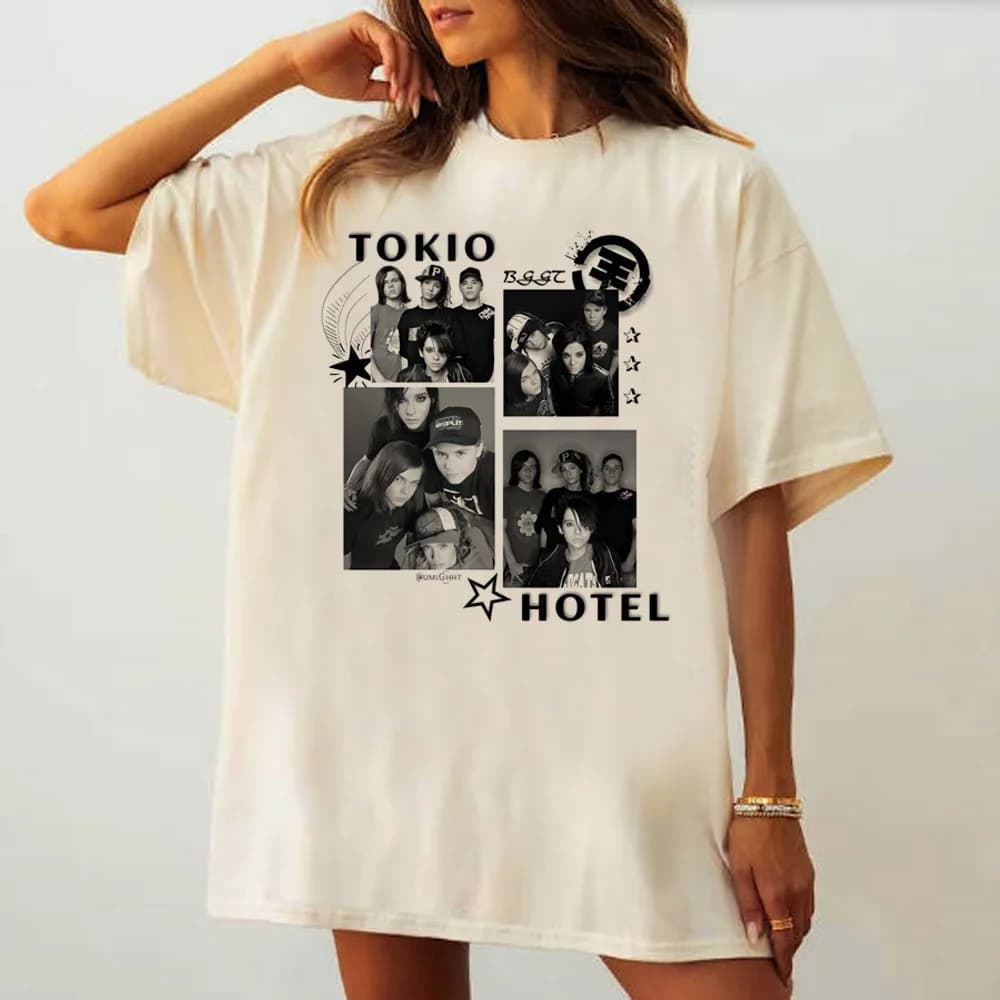 Tokio Hotel women korean clothes Grunge Pop Culture aesthetic top tees graphic anime Pop Culture streetwear Graphic Psychedelic