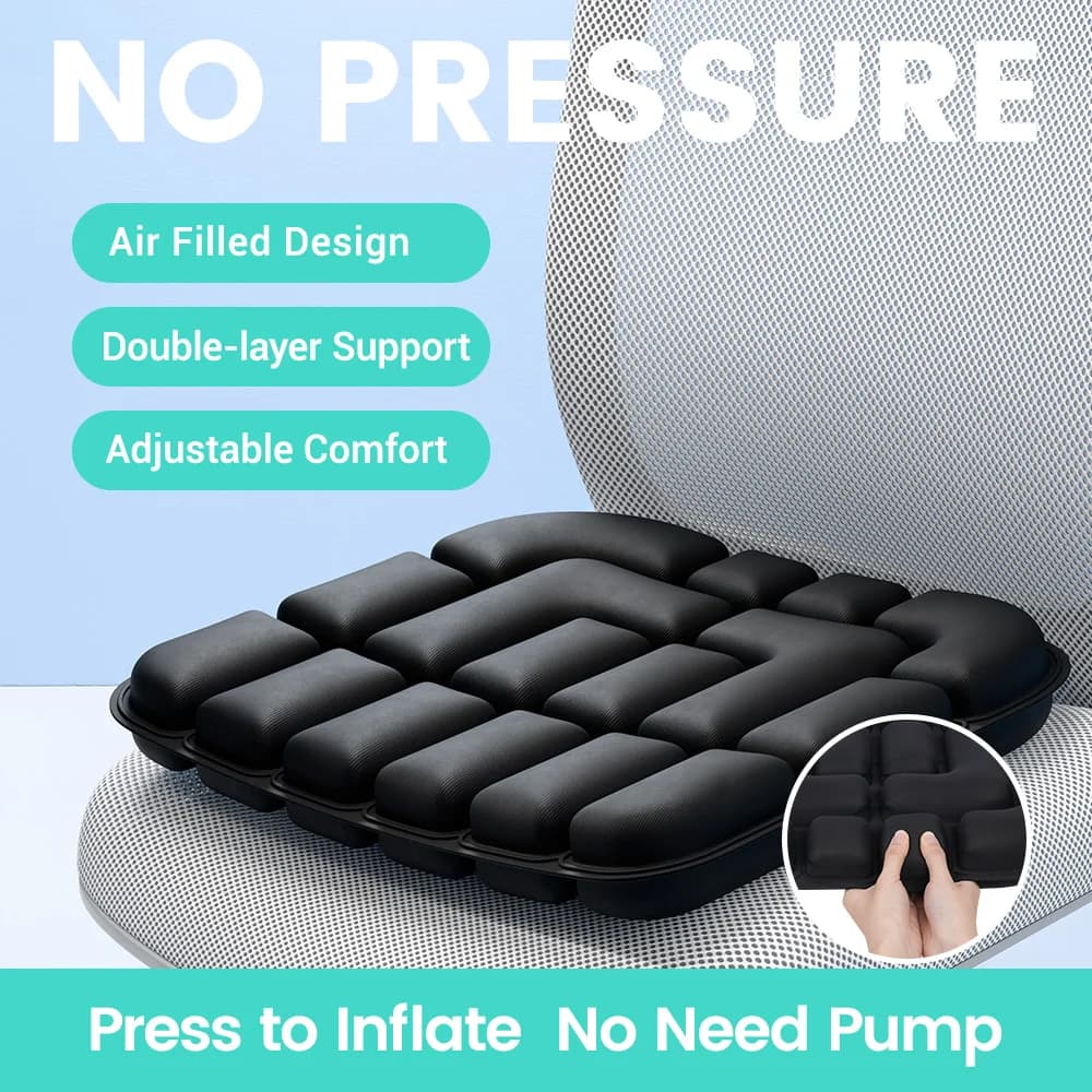 Cuscino d'Aria 3D per Alleviare la Pressione - Cuscino per Sedia da Ufficio e Auto, Supporto Lombare per Scrivania, Sedia, Sedia a Rotelle, Regolabile