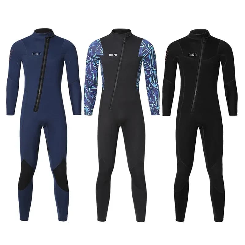 Muta da Immersione Flessibile da Uomo 3mm, Monopezzo a Maniche Lunghe, Ispessita, Antifreddo e Termica, per Snorkeling, Surf e Nuoto Invernale