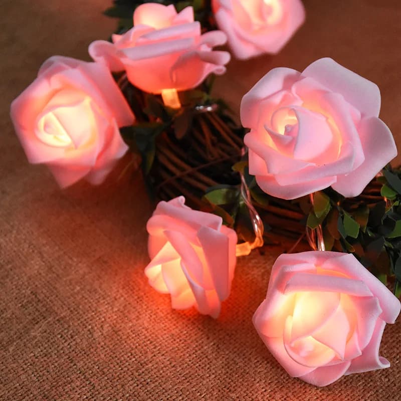 10/20LED Fiori Artificiali Ghirlanda Luci Della Stringa Rosa Rosa Fiore di Ciliegio Viti Lucine Per La Cerimonia Nuziale Complementi Arredo Casa Ghirlanda di Natale