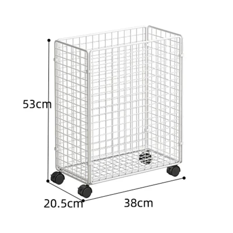 Grid Laundry Baskets with Wheels Movable Ins Nordic Iron Home Toy Yoga Mat Large Capacity Crevice Rganization Household