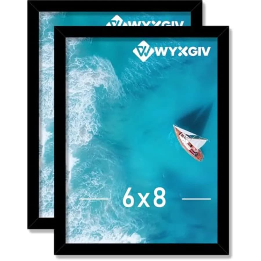 Set di 2 Cornici per Foto, Cornice Nera Leggera ma Resistente con Display in Plastica ad Alta Chiarezza 6 x 8 Pollici, Foto Orizzontali/Verticali