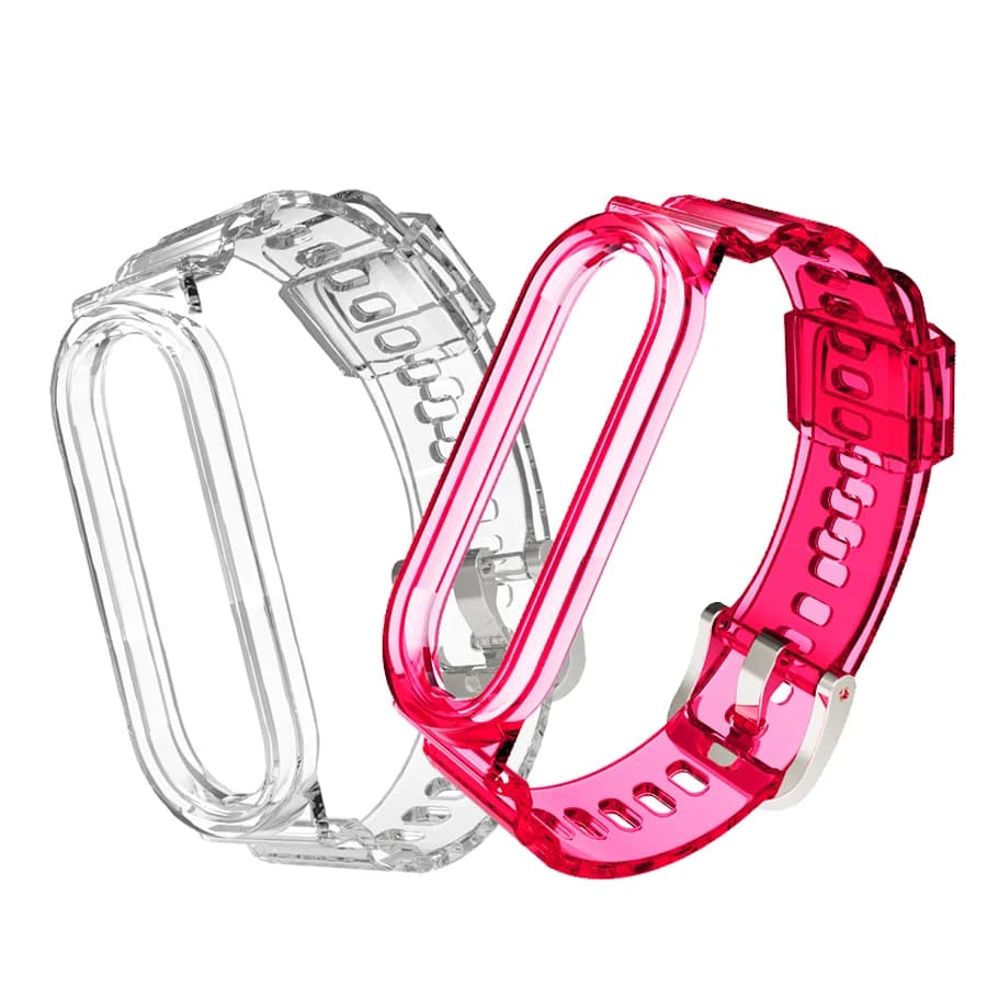 Bracciale su cinturino Mi Band 5 6 7 per Xiaomi Miband 4 3 Bracciale in silicone per Miband 5 6 7 Bracciale sportivo Bracciale stile ghiacciaio