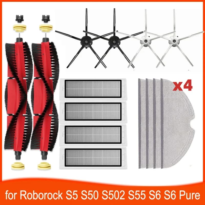 Brush Mops HEPA Filters for Roborock S5 S50 S502 S55 S6 Pure S60 S65 E5 Vacuum Cleaner Accessories