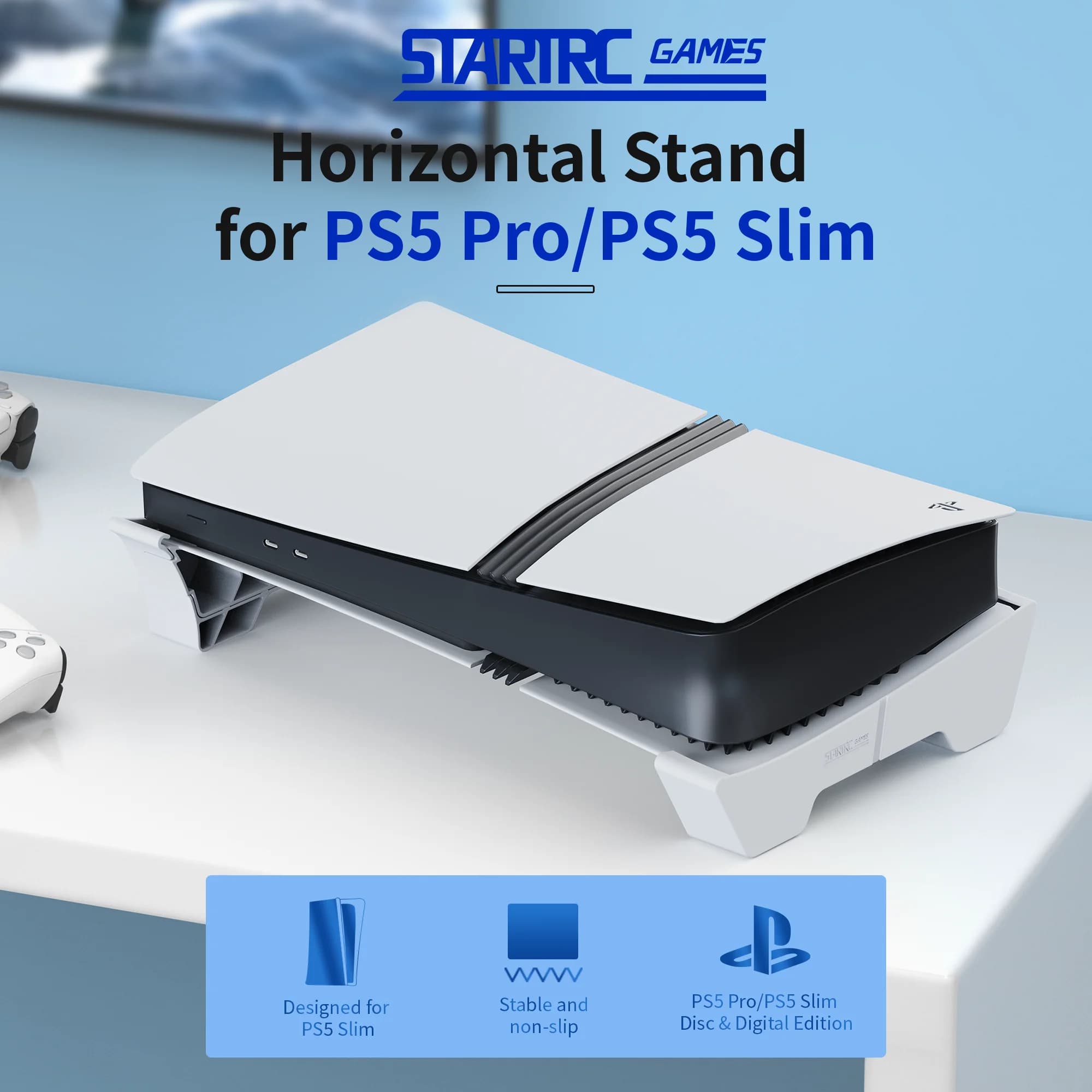 Supporto Orizzontale per Console PlayStation PS5 Pro/PS5 Slim, Accessorio Base per Console