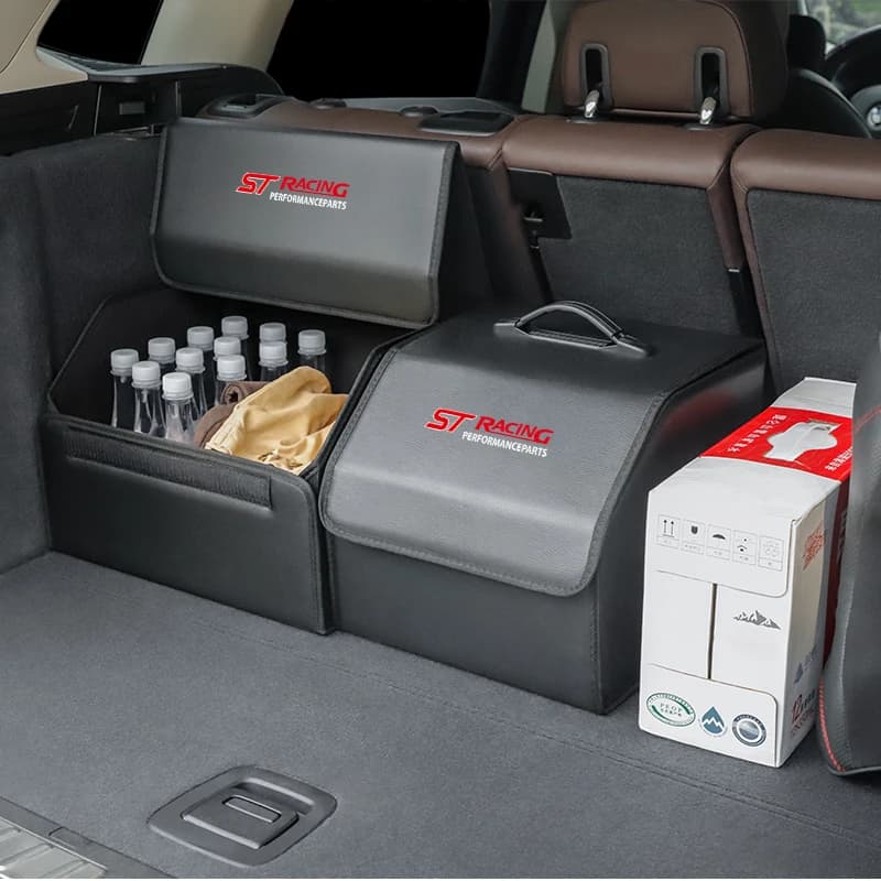 Borsa portaoggetti per bagagliaio dell'auto scatola da campeggio in pelle pieghevole per Ford ST Ranger Focus Fiesta Mondeo S-MAX Kuga Mustang Escort KA Ecospo