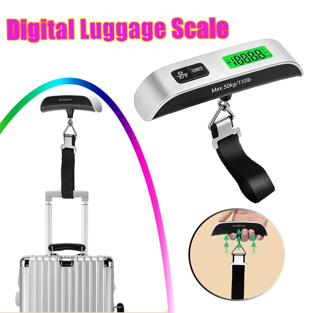 Bilancia elettronica per bagagli, bilancia portatile ad alta precisione per valigie da viaggio, dispositivo tascabile per il pesaggio approvato dalle compagnie aeree