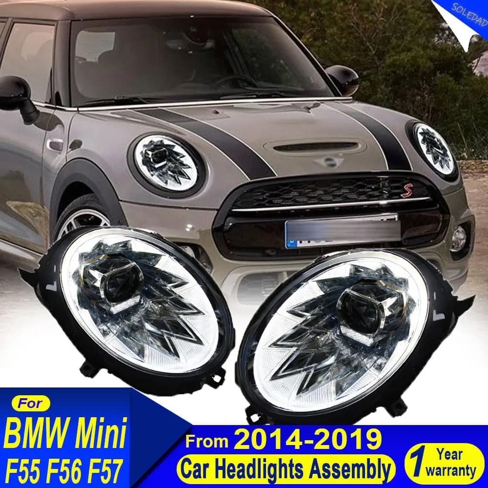 Car Headlight For BMW MINI F56 F55 2014-2019 Daytime Running light With turn signal Head Lamp Projector Lens Automotive