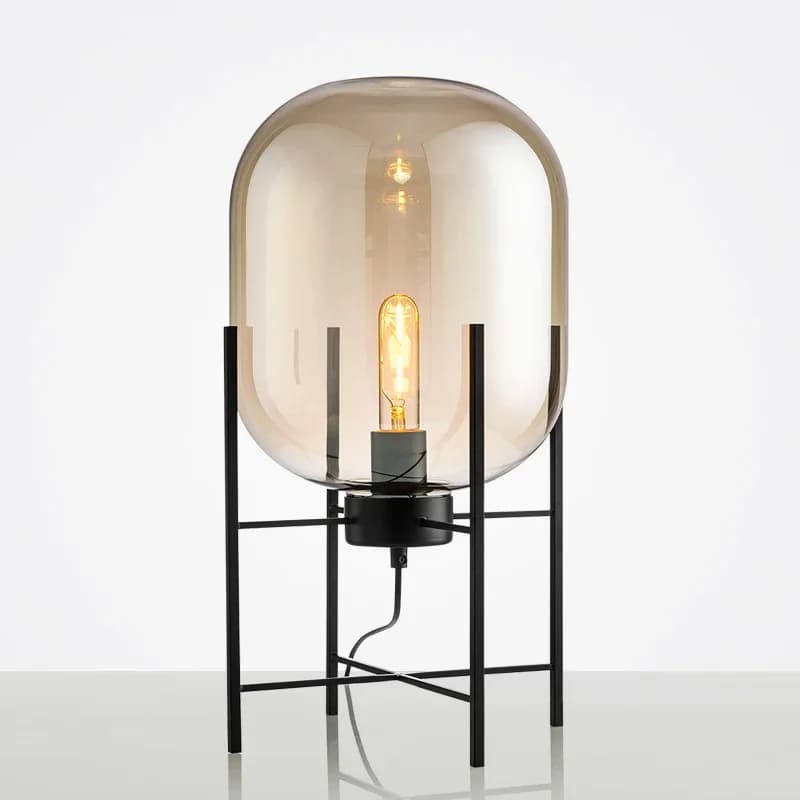Lampada da tavolo nordica Lampade da tavolo postmoderne in vetro E27 per soggiorno Camera da letto Studio Scrivania Decorazione Luci Lampada da comodino notturna per la casa