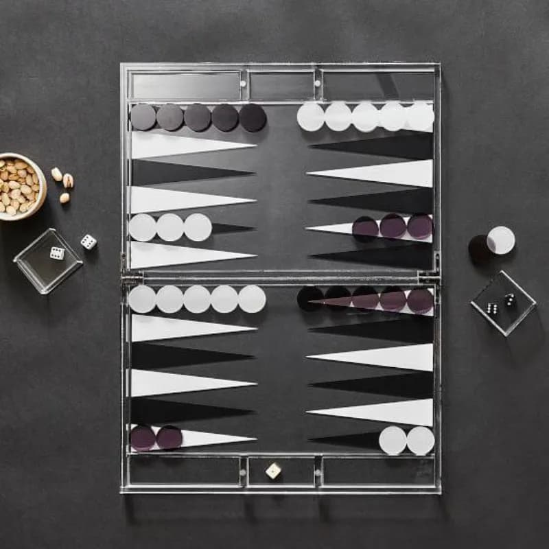 Modello pieghevole creativo, backgammon trasparente in acrilico, classico gioco degli scacchi, giocattolo educativo, regalo per casa e viaggio