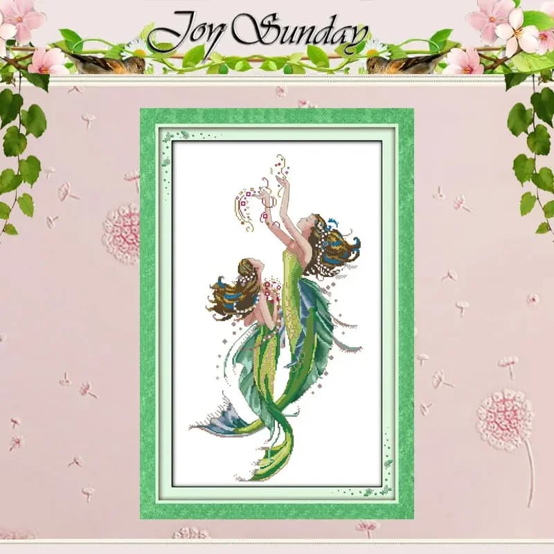 The Mermaid(1) Patterns Counted Cross Stitch Set DIY 11CT 14CT 16CT Stamped Cross-stitch Kit Embroidery Needlework Home Decor