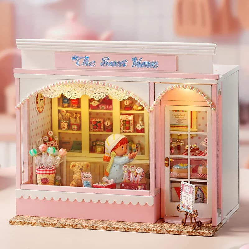 Puzzle 3D Casa in miniatura Casa delle bambole fai da te Casa Case delle bambole Costruzione assemblare Roombox Miniature Giocattoli per bambini Regali di compleanno