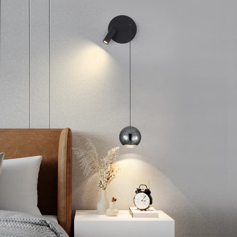 Bolle nordiche Asta di cristallo Lampada da parete a LED Camera da letto Comodino Soggiorno Lampada da parete Corridoio Interni Decorazioni per la casa Apparecchi di illuminazione