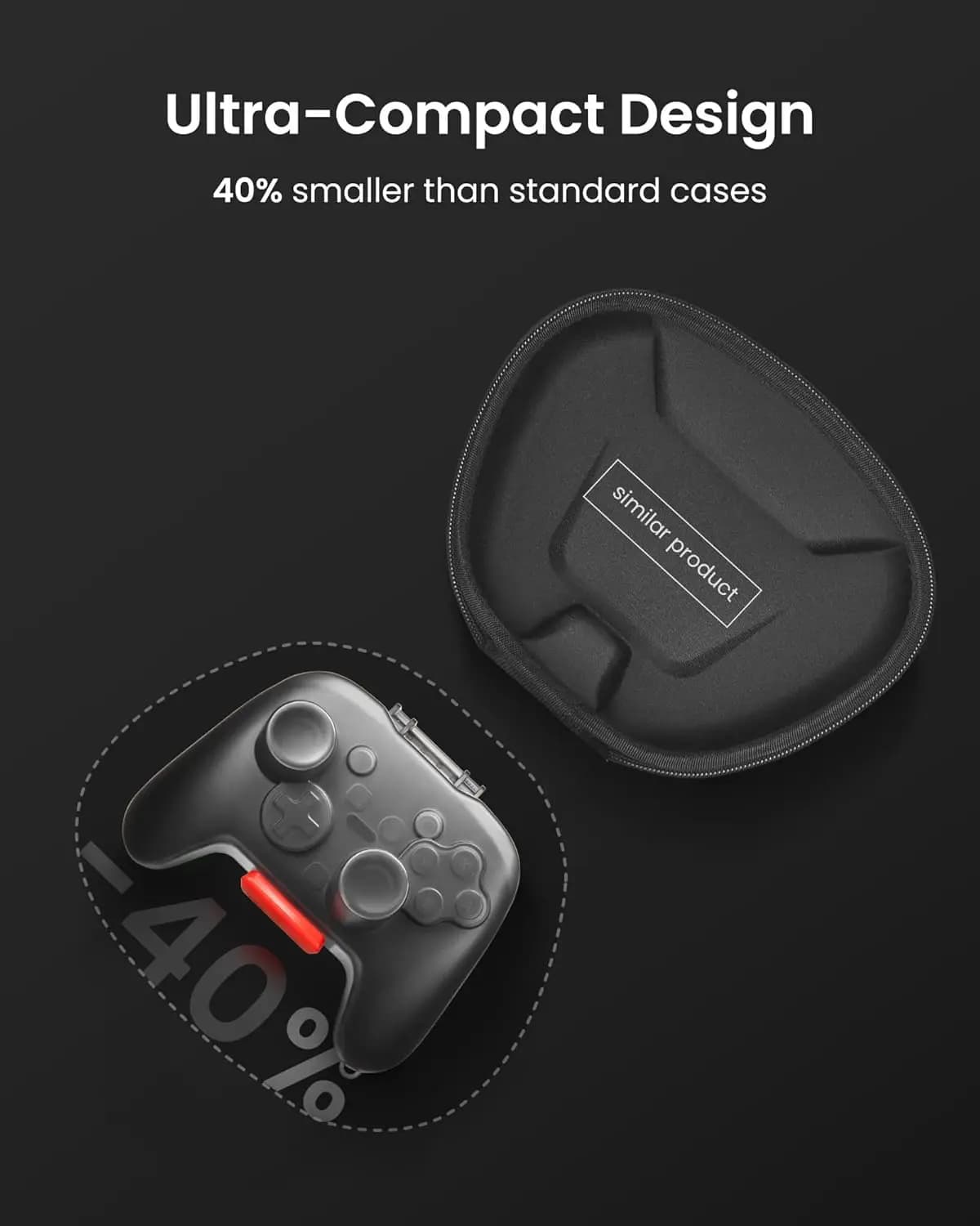 Custodia nera traslucida per Switch 2 Pro, pelle protettiva rigida per PC e design ergonomico del controller per controller di gioco Switch 2 Pro