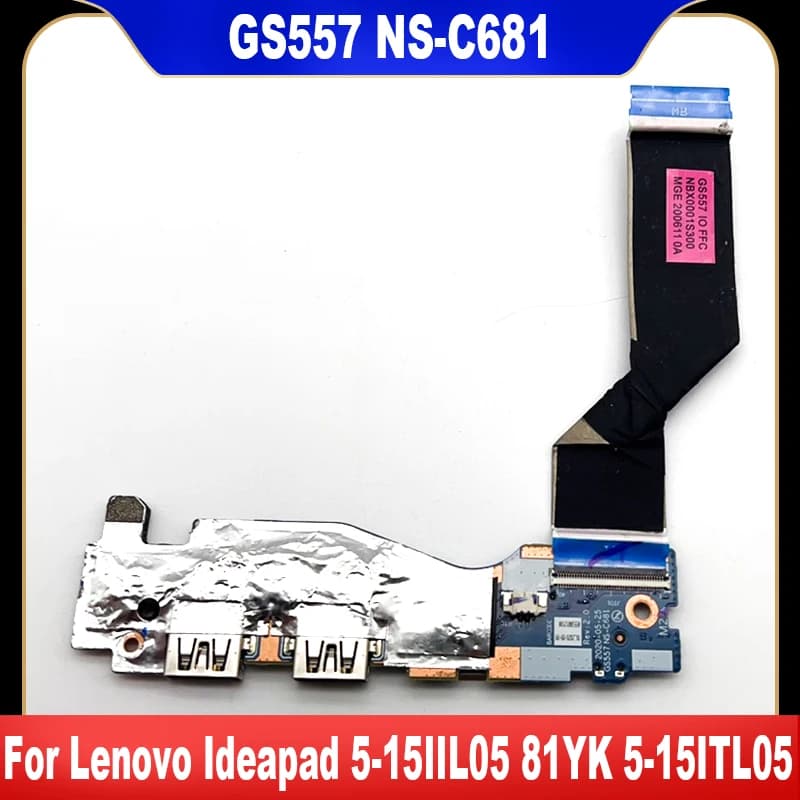 NS-C681 Originale Per Lenovo Ideapad 5-15IIL05 81YK 5-15ITL05 USB SD Card Interruttore di Alimentazione Tasto di Bordo Cavo 5C50S25126 GS557 Prova
