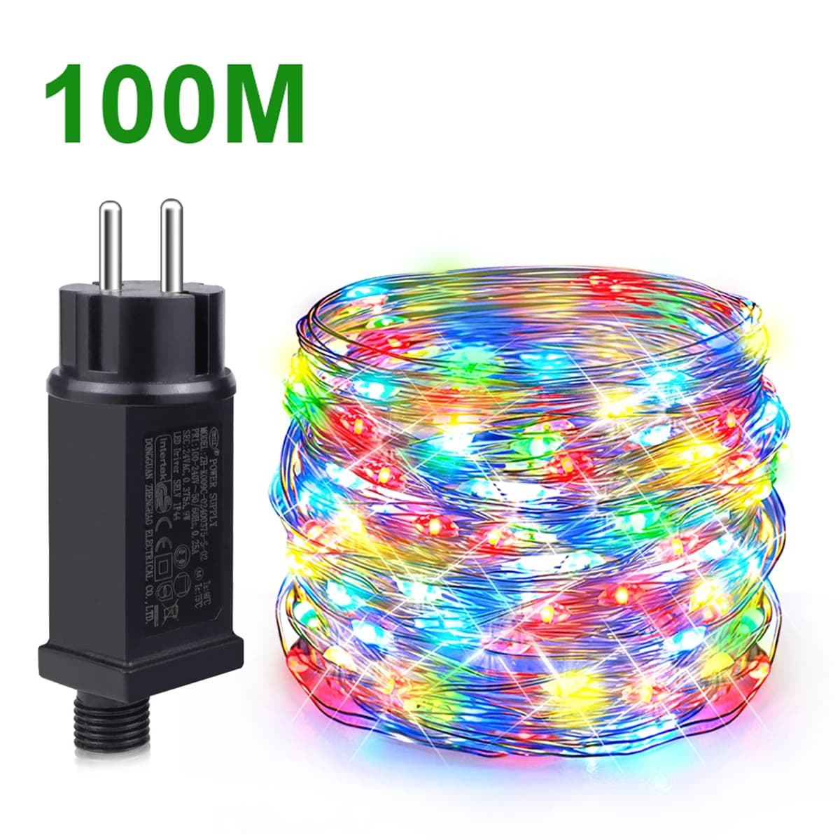 Luci a stringa LED da 100m, 50m-10m, impermeabili per esterni, decorazioni per giardino, matrimoni, Natale, ghirlande fatate, luci a filo di rame